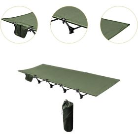 Portable Folding Outdoor Camping Cot Bed, Wide and Comfortable, Breathable, Can Carry 150 kg, with Storage Bag, Travelling, Mountaineering, Hiking