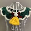 Green Handmade Knitted Pet Necklace Cat Dog Christmas Jingle Bell Collar Pet Cute Collar Charms Crochet Scarf Bib