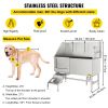 VEVOR 62 inch Professional Dog Grooming Tub Stainless Steel Pet Bathing Tub Large Dog Wash Tub with Faucet Walk-in Ramp Accessories Dog Washing Statio