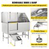 VEVOR 62 inch Professional Dog Grooming Tub Stainless Steel Pet Bathing Tub Large Dog Wash Tub with Faucet Walk-in Ramp Accessories Dog Washing Statio