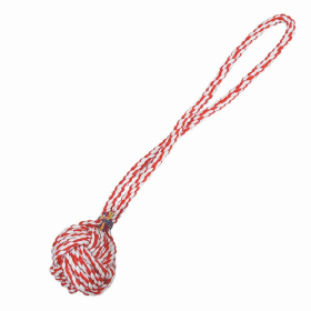 ZA Monkeys Fist Knot Rope (Color: Red/White, size: 15in)