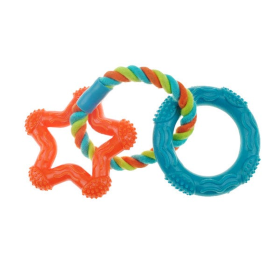 CHP 3 Ring TPR Rope Toy Star (Color: Orange)