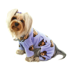 Silly Monkey Fleece Turtleneck Pajamas (Color: Lavender, size: S)