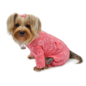 Blush of Love Fleece Turtleneck Pajamas (Color: Pink, size: M)