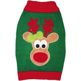 Fashion Pet Green Reindeer Dog Sweater (Option: X Small)