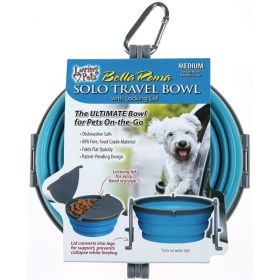 Loving Pets Bella Roma Blue Travel Bowl (Option: Medium)