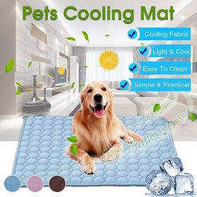 Dog Mat Cooling Summer Pad Mat For Dogs Cat Blanket Sofa Breathable Pet Dog Bed Summer Washable For Small Medium Large Dogs Car (Color: Mesh Cloth Blue, size: S 50X40 Cm)