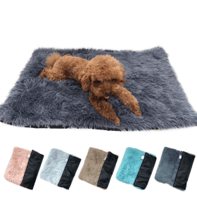 Soft Plush Padded Pet Sleeping Mat Soft Pet Mattress Puppy Dog Cat Sofa Cushion Warm and Breathable Large Dog Pet Bed Dog Mat (Color: Light Grey, size: S(35X50Cm))