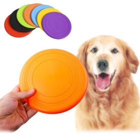 7 Colors Puppy Medium Dog Flying Disk Safety TPR Pet Interactive Toys for Large Dogs Golden Retriever Shepherd Training Supplies (Color: Orange, size: Diameter 17Cm)