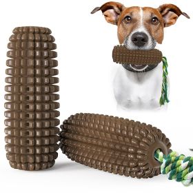 Pet Dog Toy Interactive Rubber Balls for Small Large Dogs Puppy Cat Chewing Toys Pet Tooth Cleaning Indestructible Dog Food Ball (Ships From: China, Color: Chocolate-Squeak)