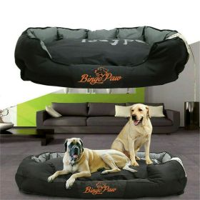 Waterproof XXL Extra Large Jumbo Orthopedic Sofa Dog Bed Pet Mat Kennel Washable Basket Pillow Comfy Bed (Color: Black, size: XXL)