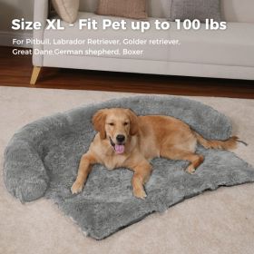 Dog Bed Large Sized Dog, Fluffy Dog Bed Couch Cover, Calming Large Dog Bed, Washable Dog Mat for Furniture Protector,Perfect for Small, Medium and Lar (Color: as picture)