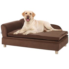 VEVOR Pet Sofa, Dog Couch for Large-Sized Dogs and Cats, Soft Velvety Dog Sofa Bed, 110 lbs Loading Cat Sofa, Dark Brown (Model: Large Size, Color: Brown)